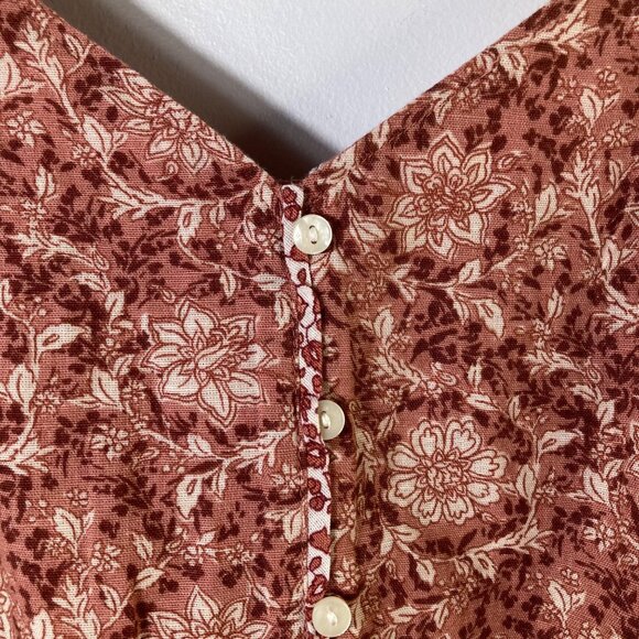 Womens American Eagle V Neck Boho Crop Top Mieux Ensemble L NWT Cotton Linen - Picture 3 of 9